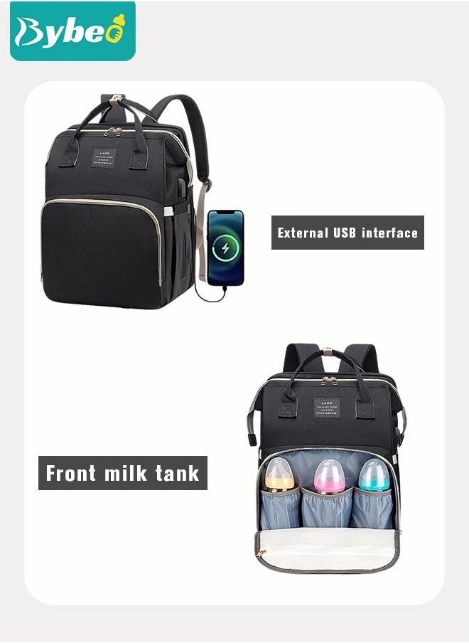 Bybeo - Baby Diaper Bag Backpack, Multifunction Diapers Changing Station & Toy Bar for Outdoor and Travel, Infant Shower Gifts, Large Capacity, USB Port, 3 Toys - Image 1