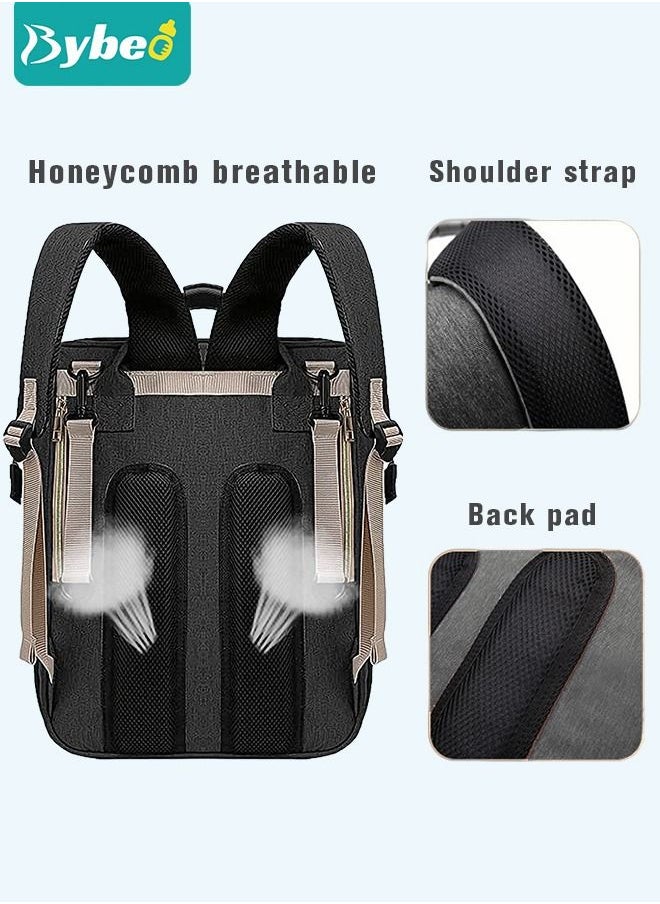 Bybeo - Baby Diaper Bag Backpack, Multifunction Diapers Changing Station & Toy Bar for Outdoor and Travel, Infant Shower Gifts, Large Capacity, USB Port, 3 Toys - Image 1