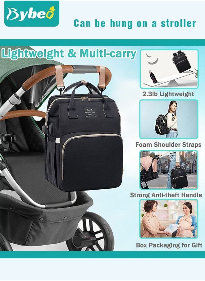 Bybeo - Baby Diaper Bag Backpack, Multifunction Diapers Changing Station & Toy Bar for Outdoor and Travel, Infant Shower Gifts, Large Capacity, USB Port, 3 Toys - Image 1