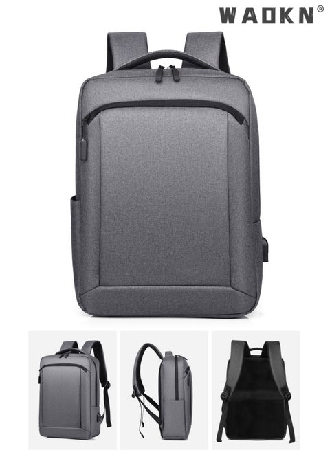 Laptop Backpack, Fashion Men's Business Backpack, Sports Student Rucksack, Waterproof Oxford School Bag,Waterproof Backpack with USB Charging for 15.6 Inch Notebook, Travel Backpack Dark Gray