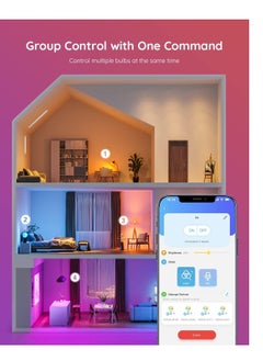 Govee Govee Smart Light Bulbs, Color Changing Light Bulb, Work with Alexa and Google Assistant, 16 Million Colors RGBWW, WiFi & Bluetooth LED Light Bulbs, Music Sync, A19, 800 Lumens, 4 Pack  - Image 3