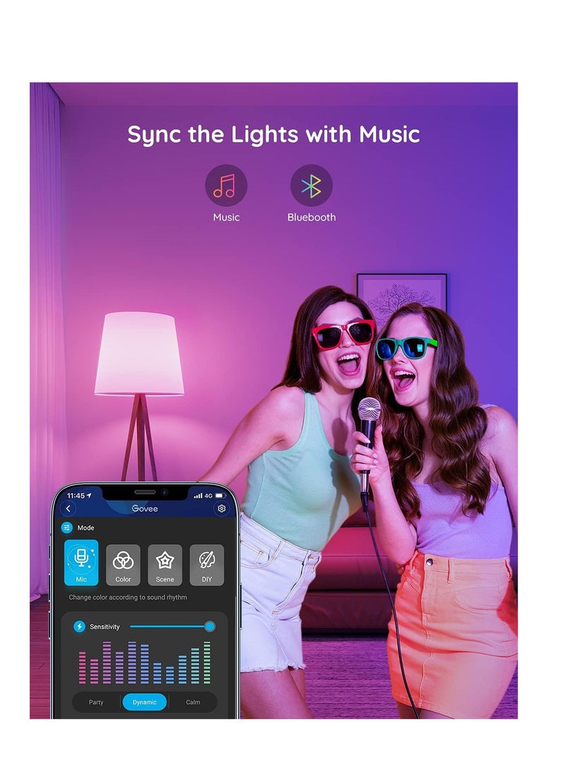 Govee - Govee Smart Light Bulbs, Color Changing Light Bulb, Work with Alexa and Google Assistant, 16 Million Colors RGBWW, WiFi & Bluetooth LED Light Bulbs, Music Sync, A19, 800 Lumens, 4 Pack - Image 1