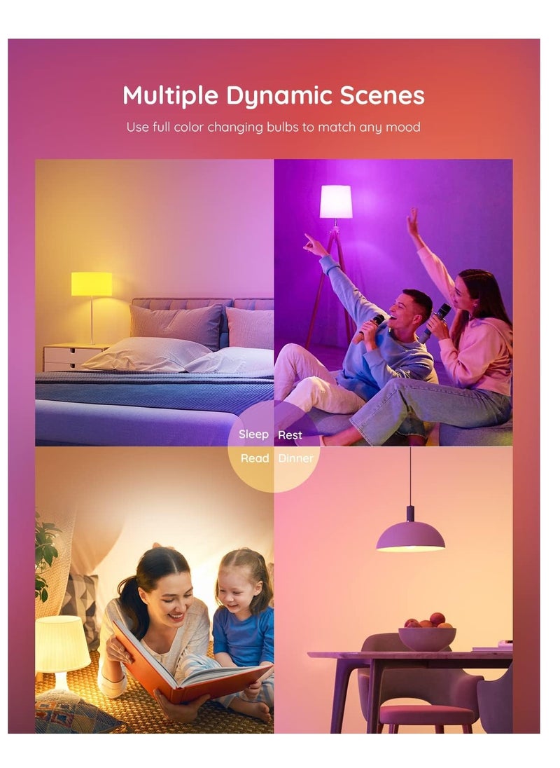 Govee - Govee Smart Light Bulbs, Color Changing Light Bulb, Work with Alexa and Google Assistant, 16 Million Colors RGBWW, WiFi & Bluetooth LED Light Bulbs, Music Sync, A19, 800 Lumens, 4 Pack - Image 1
