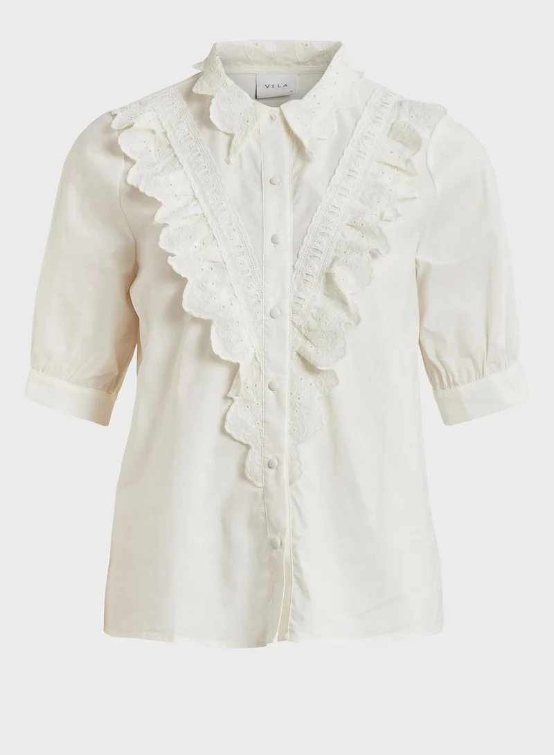 Vila Ruffle Detail Shirt