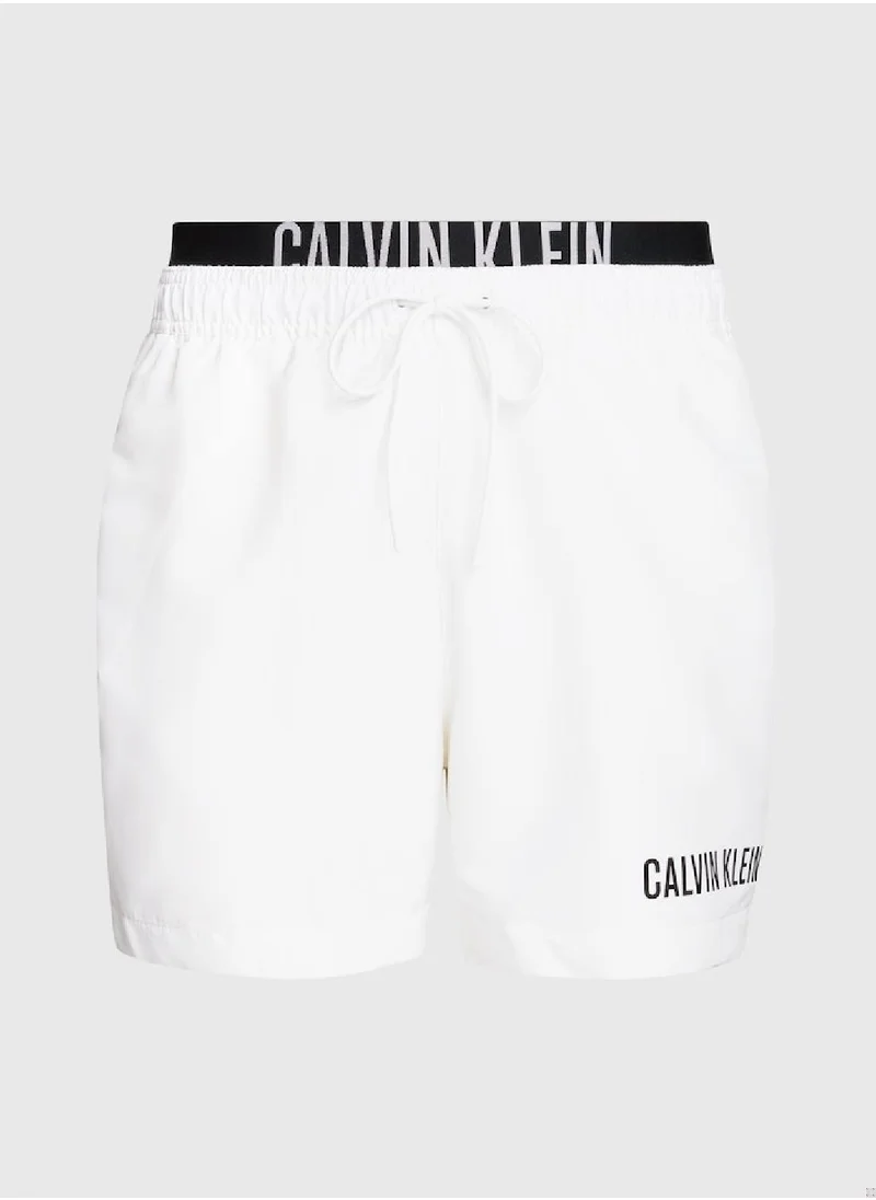 CALVIN KLEIN Men's Swim Trunks - Polyester, White