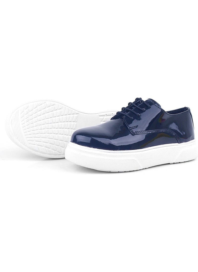 Derby Navy Blue Patent Leather White Sole Children's Classic Shoes - pzsku/ZE5F1290EE75676B32575Z/45/_/1726749243/46d2d729-35b7-4bf2-b9eb-b41352cf5941