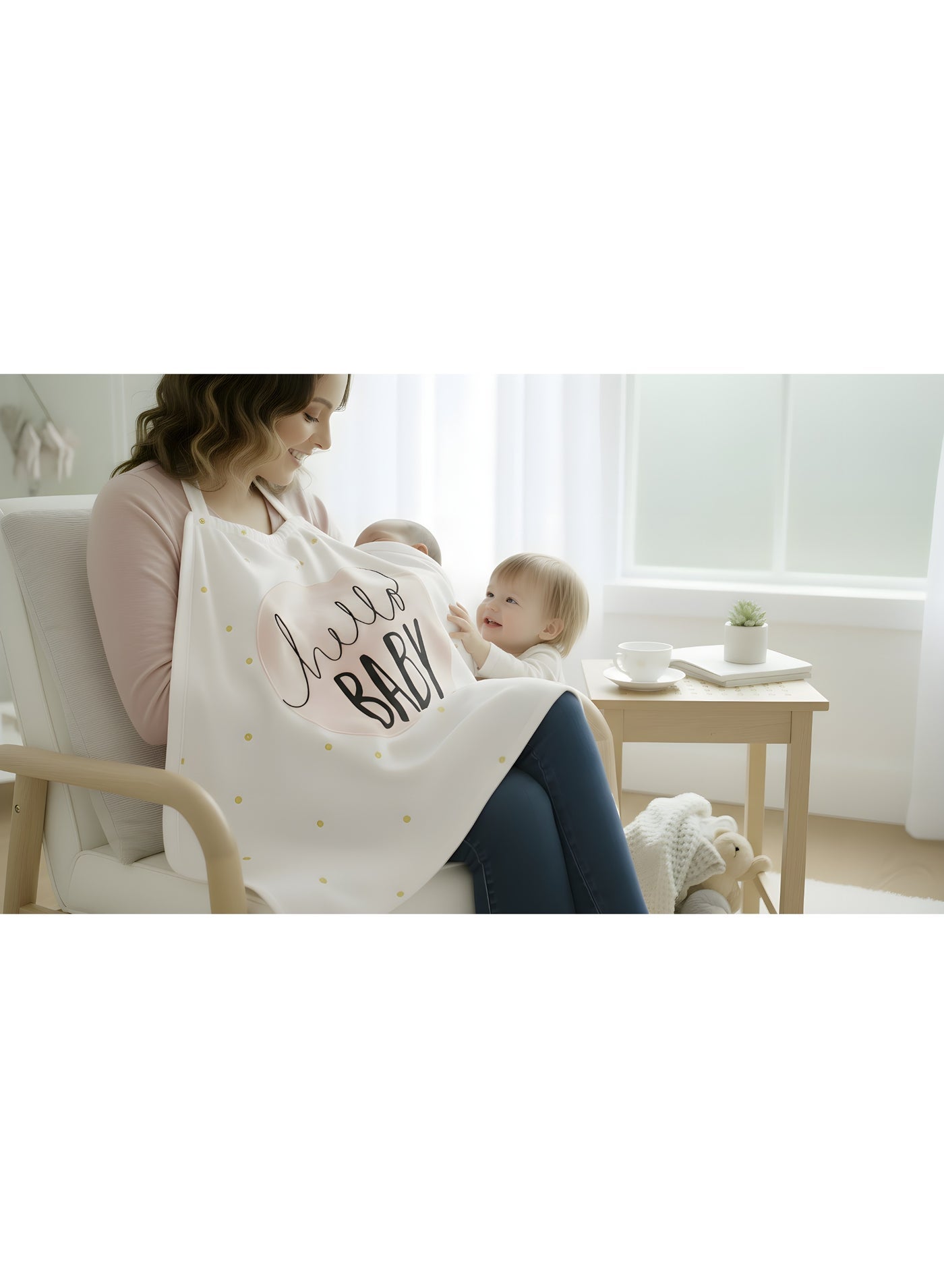 Mamas One Breastfeeding Cover Pink “welcome to the world” - Comfort & Privacy for Moms