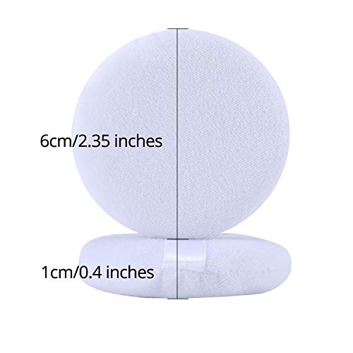 Senkary 8 Pieces Powder Puff Face Soft Cotton Makeup Powder Pads for Loose, Setting, Pressed and Body Powder, White (2.36 Inch) - Image 2