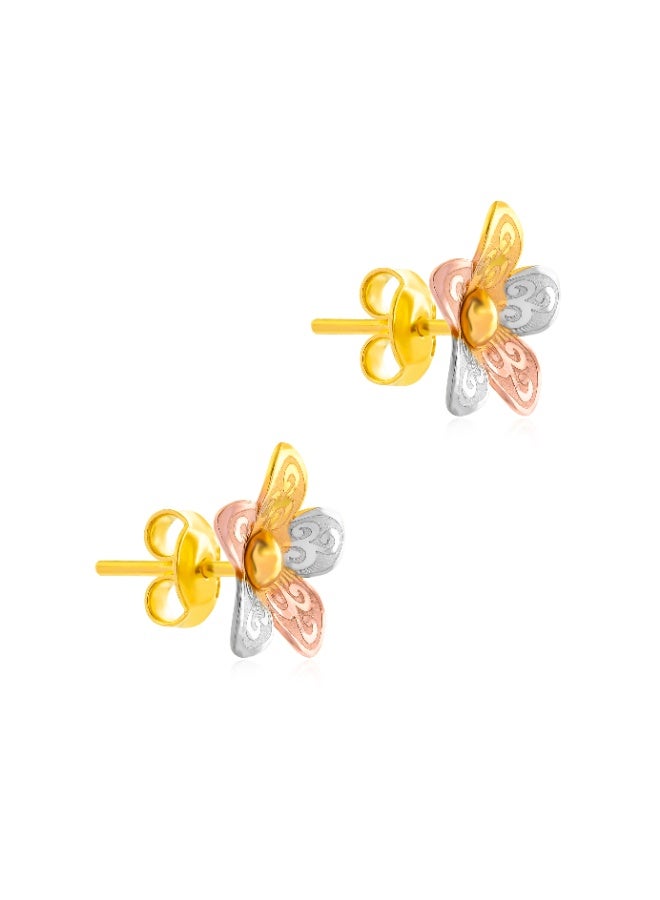 BAFLEH JEWELLERY 22K Three-Tone Gold Pendant Set – Fusion of Rose, Yellow & White Gold by Bafleh Jewellery  - Image 4