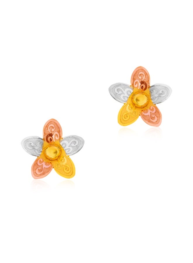 BAFLEH JEWELLERY 22K Three-Tone Gold Pendant Set – Fusion of Rose, Yellow & White Gold by Bafleh Jewellery  - Image 3