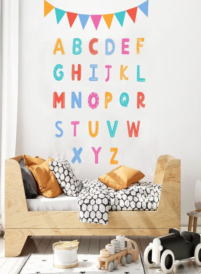 iinuu ملصقات حائط للأطفال عليها حروف أبجدية، قابلة للإزالة واللصق، مناسبة لغرفة نوم الأطفال، ديكور غرفة الأطفال، ديكور غرفة الأولاد الصغار، حروف أبجدية - Image 2