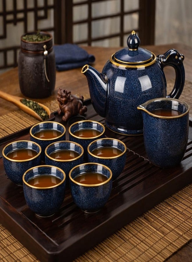 طقم شاي صيني مكون من 9 قطع، أطقم شاي كونغ فو للبالغين، أطقم شاي يابانية في علبة هدايا مثالية - Image 3