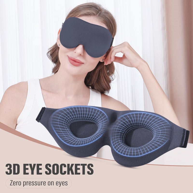 YIVIEW Sleep Mask for Side Sleeper, Complete Light Blocking 3D Sleeping Eye Mask, Soft Breathable Eye Cover for Women Men, Relaxing Zero Pressure Night Blindfold - Image 4