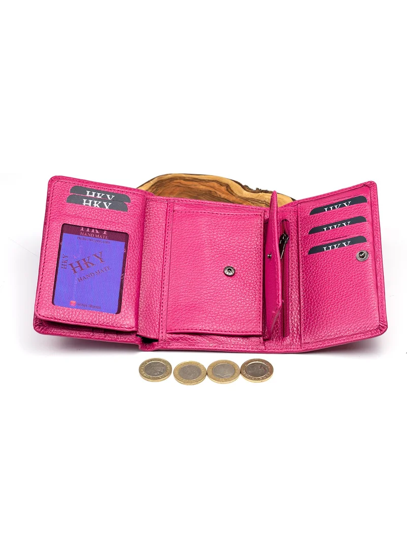 اتش كي واي Medium Size Very Useful Genuine Leather Women's Wallet