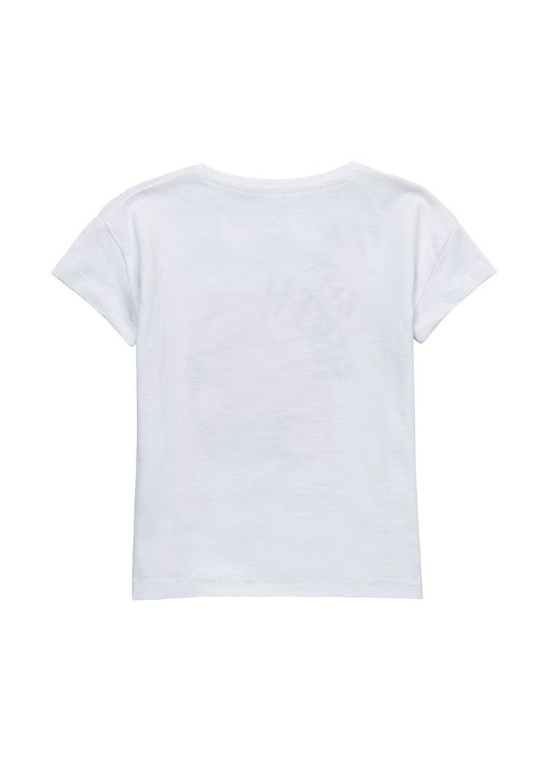 MINOTI Girls Short Sleeve T-Shirt with Front Print  - Image 2