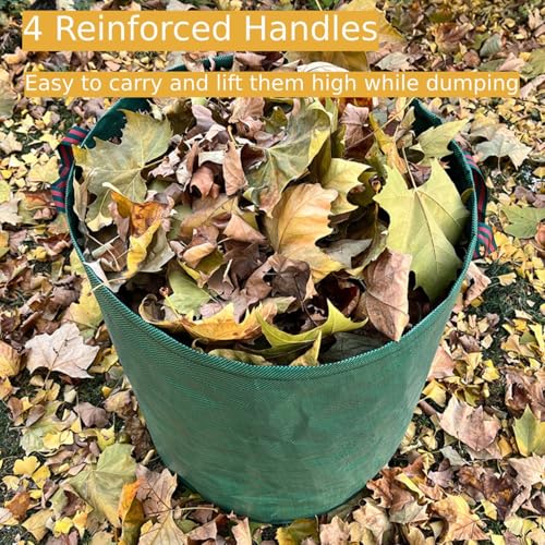 RISETEX Leaf Collector 3Pack 106Gal EcoFriendly Reusable Leaf Bags HeavyDuty SelfStanding Yard Waste Container w4 Handles for Lawn Maintenance Outdoor Recycling - Image 3