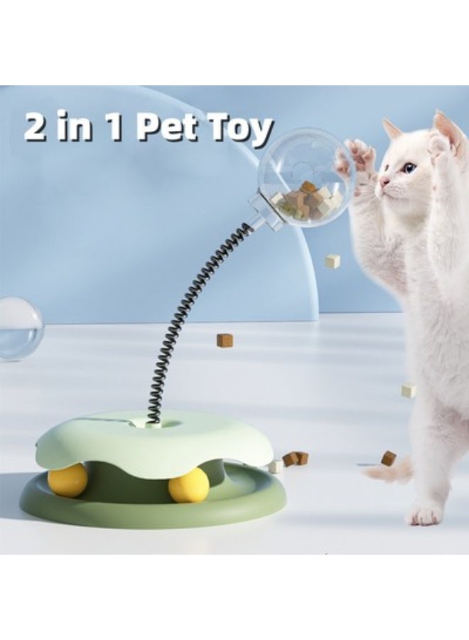 Multifunctional Interactive Cat Toy with Transparent Leaking Food Ball, Tunnel Base with Play Balls, Flexible Spring Wand for Movement Stimulation, Mental Stimulation and Boredom Relief Toy for Indoor Cats, Suitable for All Cat Sizes - Image 3