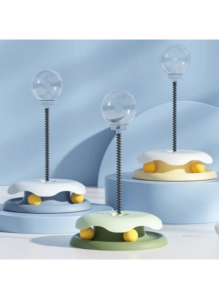 Multifunctional Interactive Cat Toy with Transparent Leaking Food Ball, Tunnel Base with Play Balls, Flexible Spring Wand for Movement Stimulation, Mental Stimulation and Boredom Relief Toy for Indoor Cats, Suitable for All Cat Sizes - Image 4