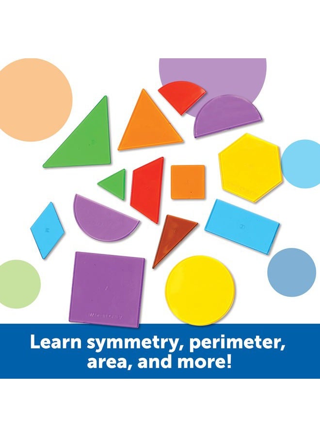 Learning Resources Translucent Geometric Shapes, Early Geometry Skills, Classroom Accessories, Teacher Aids, 408 Pieces, Grades Pre-K+, Ages 4+ - Image 2