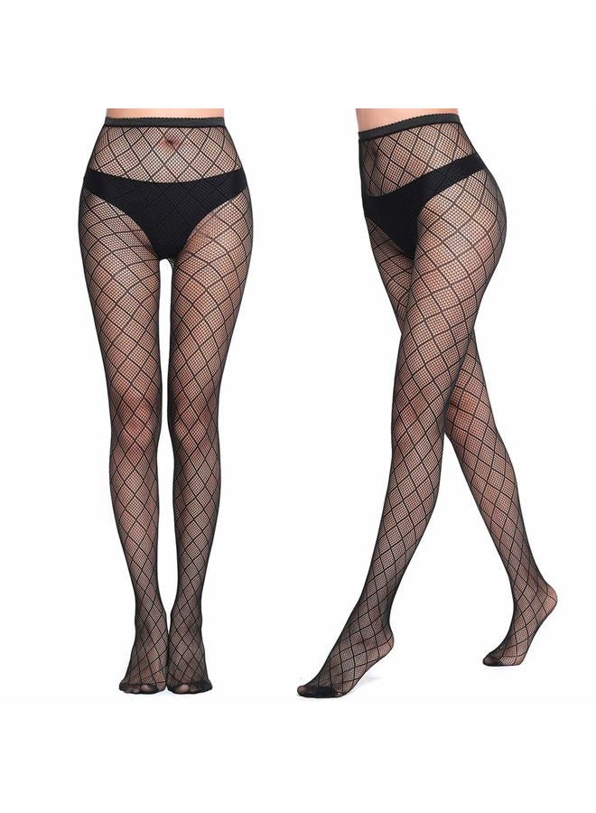 HOVEOX 6 Pairs Lace Patterned Tights Fishnet Floral Stockings Small Hole Pattern Leggings Tights Net Pantyhose, Black, One size - Image 5