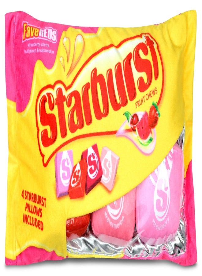 iscream Starburst FaveReds Package 17" x 11" Pillow Set with Mini Starburst Candy Pillows - Image 1