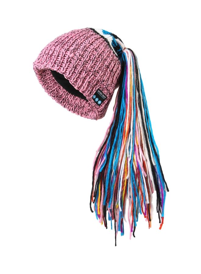NIBEMINENT Bluetooth Knitted Hat With Mic One Size Pink/Blue/White  - Image 1