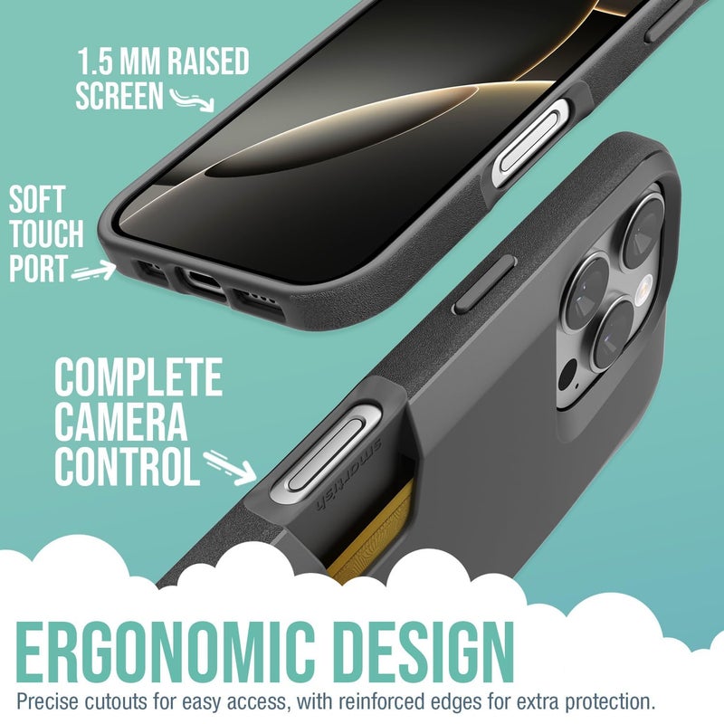 SmartishÂ® iPhone 16 Pro Wallet Case - Wallet Slayer Vol. 1 [Slim + Protective] Credit Card Holder - Drop Tested Hidden Flip Card Slot Cover Compatible with Apple iPhone 16 Pro - Black Tie Affair - Image 3