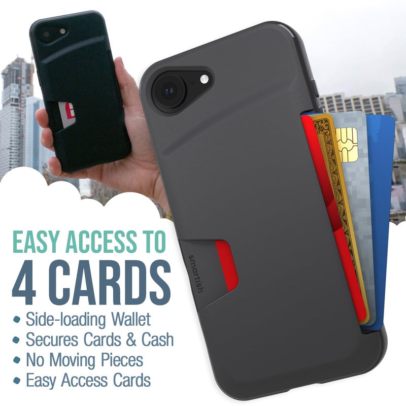 SmartishÂ® iPhone 16 Pro Wallet Case - Wallet Slayer Vol. 1 [Slim + Protective] Credit Card Holder - Drop Tested Hidden Flip Card Slot Cover Compatible with Apple iPhone 16 Pro - Black Tie Affair - Image 2