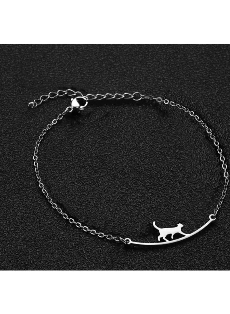 Trendy Cat Anklet silver - Image 2