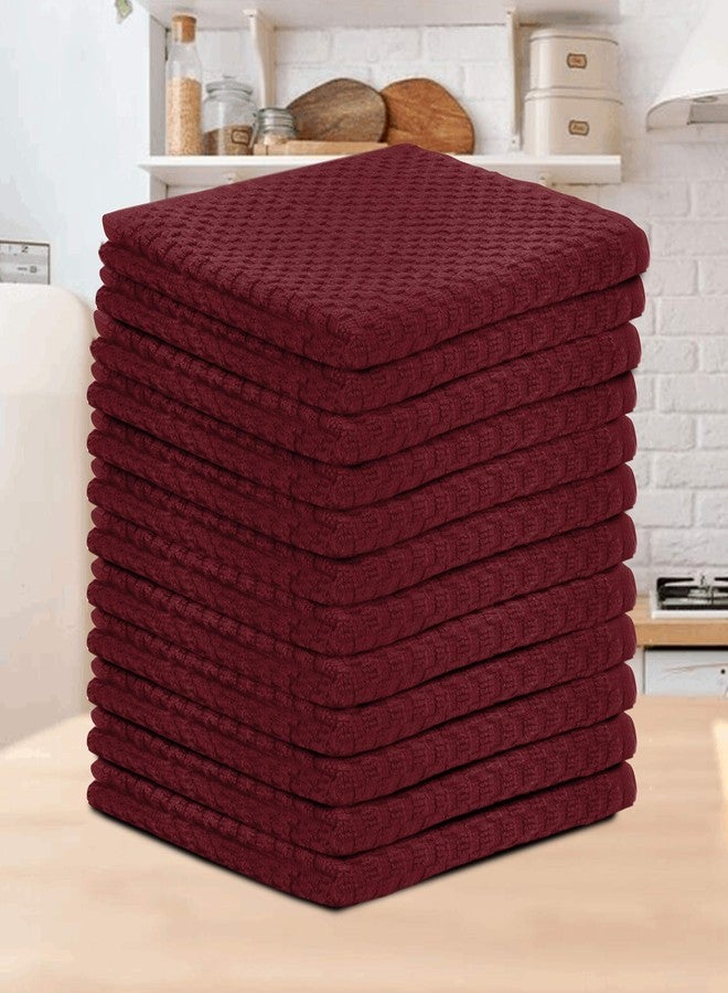 TALVANIA Dishcloths for Kitchen Cotton Terry Dish Cloths 12 Pack Soft and Absorbent Cleaning Dish Rag 12” X 12” Small Dish Towels (Red) - Image 2