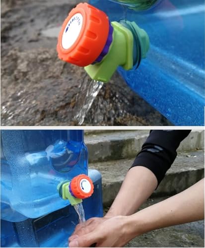 Zzooi 5L/1.3Gallon Mini Portable Square Beverage Water Container Dispenser with Spigot and Handle,Transparent Blue - Image 3