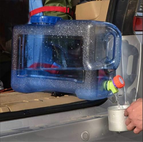 Zzooi 5L/1.3Gallon Mini Portable Square Beverage Water Container Dispenser with Spigot and Handle,Transparent Blue - Image 5