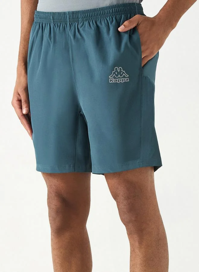 Kappa Logo Print Shorts with Pockets and Elasticated Waistband