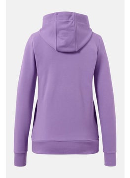Tchibo Women Hooded Plain Full Zip Sweatshirt, Purple  - Image 3
