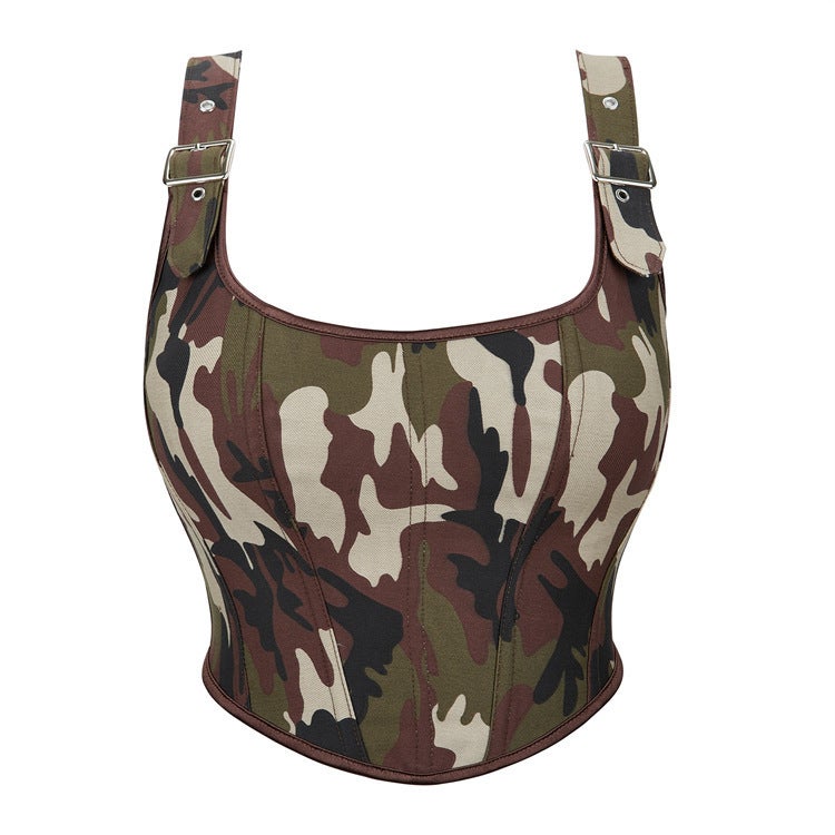 New Camouflage Shoulder Strap Adjustable Womens Strapless Push-up Shaper Amazon AliExpress Cross-border E-commerce Supply Camouflage military green 