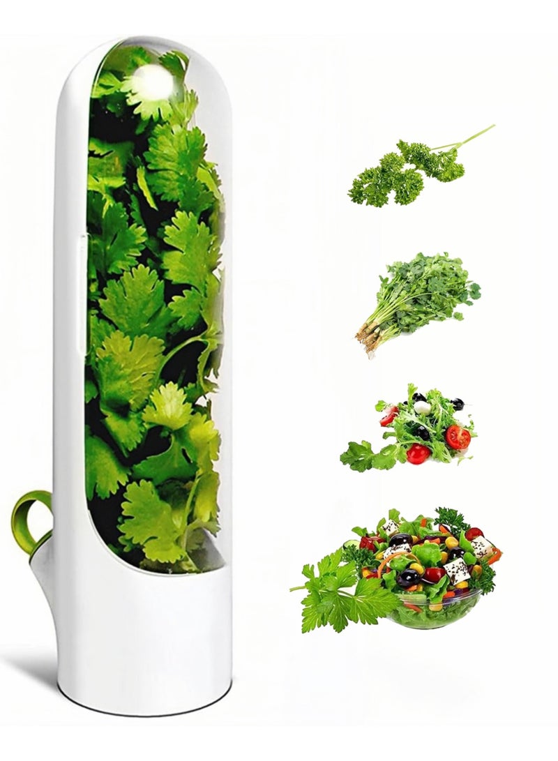 Smart Herb Keeper Pro - 3-Week Freshness Airtight Container for Cilantro/Mint/Parsley, BPA-Free Refrigerator Storage with Humidity Control & Ventilation Grids (Vegetable Saver Box for Greens/Herbs) - Image 1