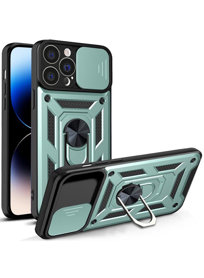 اس-توب جراب لهاتف iPhone 14 Pro بتصميم غطاء كاميرا منزلق مصنوع من مادة TPU+PC - Image 1