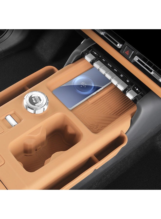 Full Coverage Silicone Anti-Slip Mat for Chery iCAUR V27, Center Console Storage Pad with Wireless Charging & Cup Holder, Custom Upgrade Accessories - Image 4