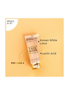 PILGRIM 24k Gold Gel Facewash with Korean White Lotus And Lactic Acid 80ml  Face wash for glowing skin  Reduce dark spot and improves skin texture  Removes dullness  For All Skin Types  - Image 4