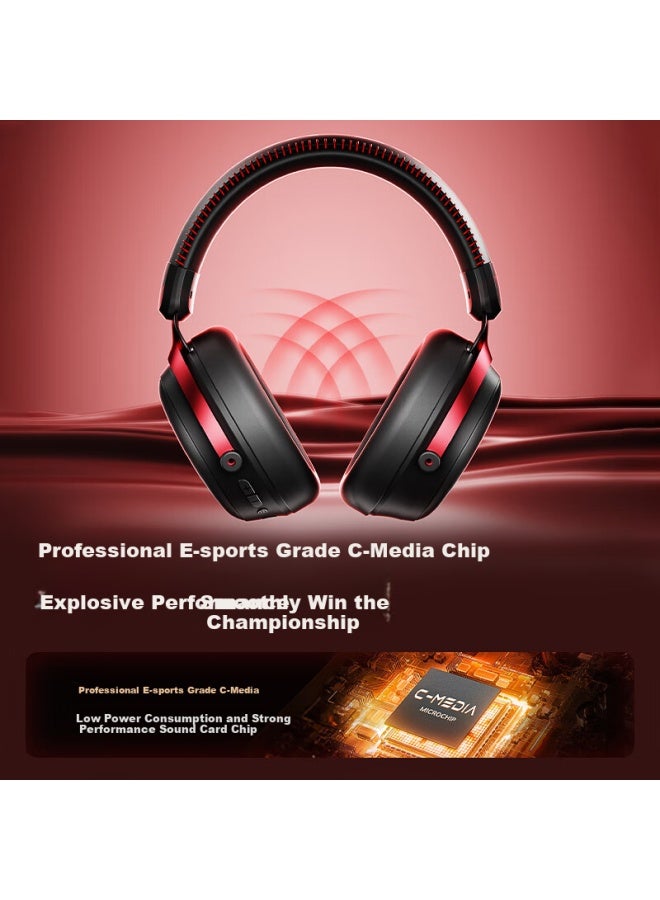 Ikf V11 Pro7.1 Four-mode Wireless Gaming Headset Headset 7.1 Surround Sound Wired E-sports Special Fearless Contract Fps Game Sound Positioning Da Wa Black Red - Image 2
