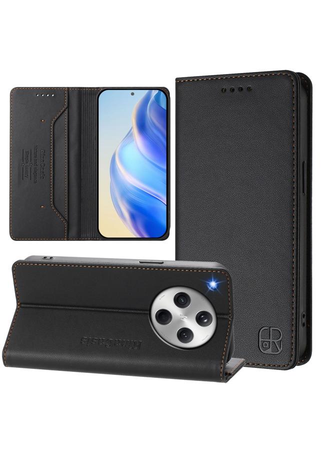 اس-توب جراب هاتف OPPO Find X8 RC01 المصنوع من الجلد ثنائي الطي مع خاصية الشفط المغناطيسي بتقنية RFID - Image 1