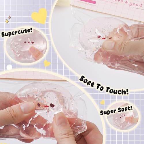 TiTiC Taba Squishy Toys Squeeze Toys Cat Paw Cute Kawaii Sticky Squishy Fidget Toys Silicone Squeeze Toy for Stress ReliefCute Soft ToysBest Gift for Anniversary Jellyfish - Image 4