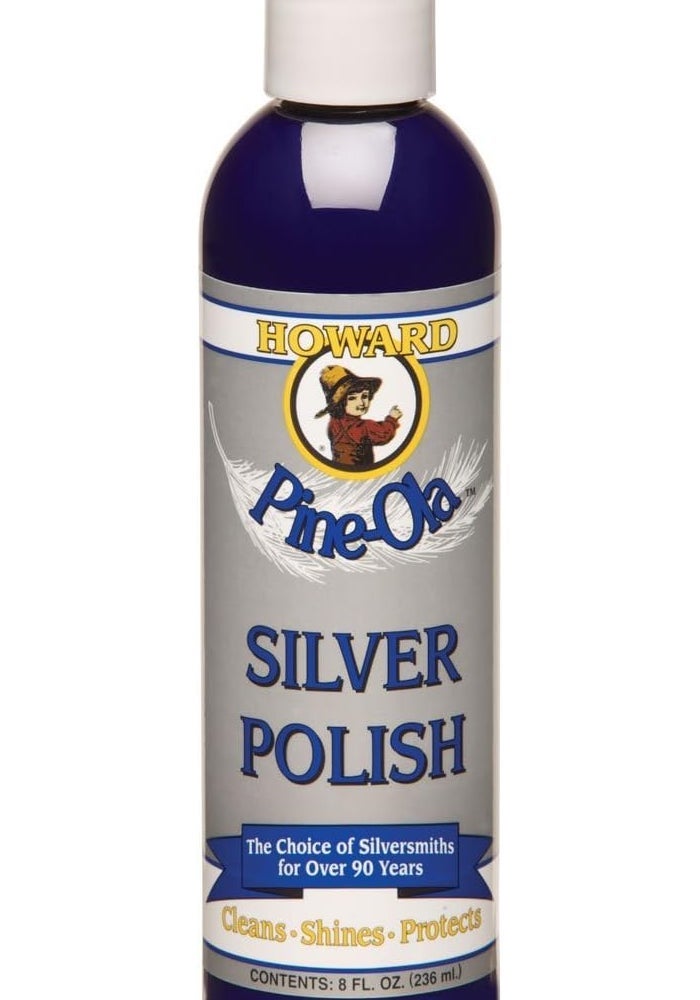 Howard Pine-Ola Silver Polish - 8 Oz Bottle for Cleaning and Protecting Silver - Image 1