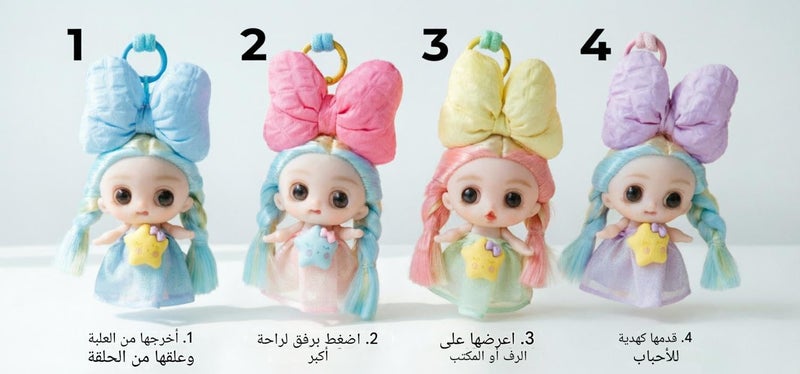 Kids Keyring - Cute Doll Face Cartoon Character Keychain for Boys Girls Bag Charm Holder (Option 9) - Image 4