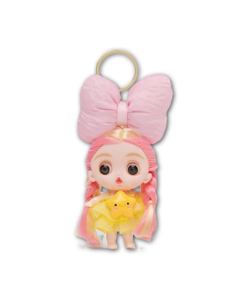 Kids Keyring - Cute Doll Face Cartoon Character Keychain for Boys Girls Bag Charm Holder (Option 9) - Image 1