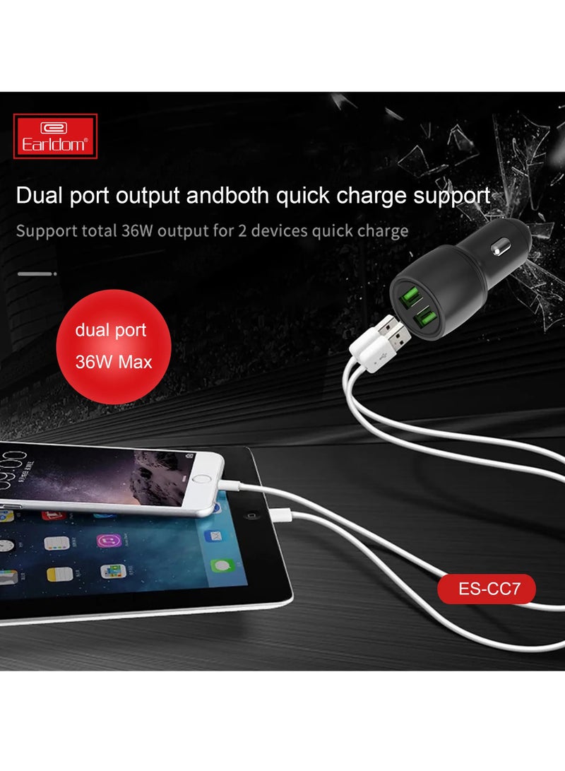 ELTRAZONE "Quick Charge Dual QC3.0 Car USB Charger – 2-Port Fast Charging with Cable for iPhone 12" - Image 2