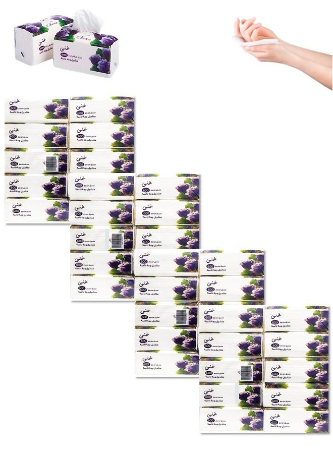 Ghena Ghena Soft Paper Tissues Skin Friendly Highly Absorbent White Paper Face Towel - 24000 Pcs  - Image 1