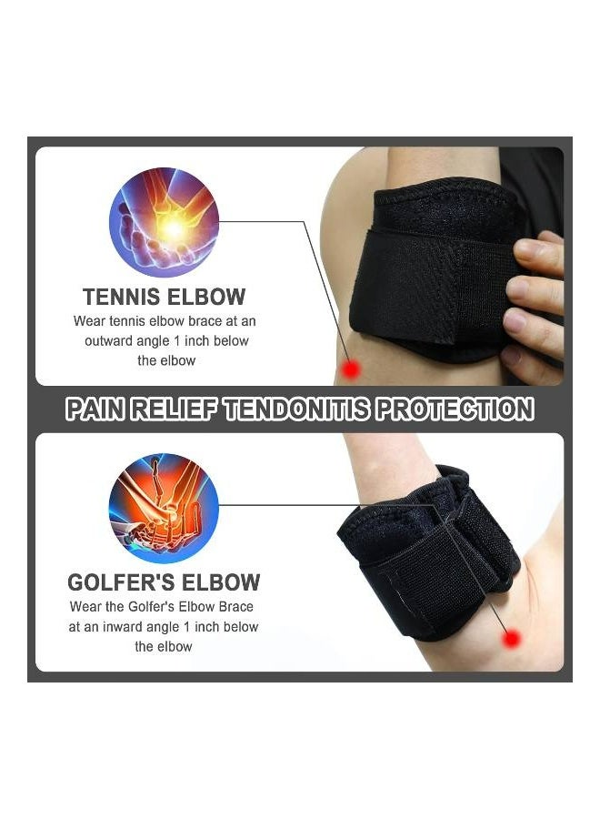 Tennis Elbow Braces for Tendonitis and Tennis Elbow, Tennis Golfers Elbow Support Arm Band Pain Relief, Neoprene Wraps Tennis Elbow Support Band Relief，Suitable for men and women - Image 4