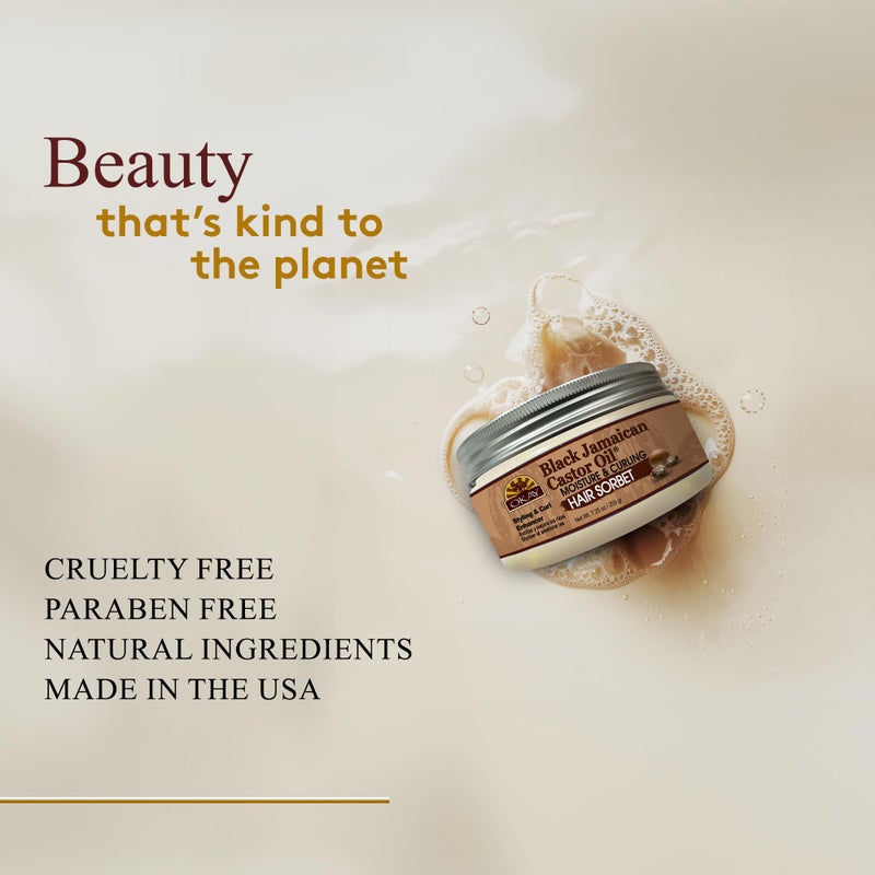 Okay Black Jamaican Castor Oil Moisture & Curling Hair Sorbet, White, 7.25 Oz - Image 3