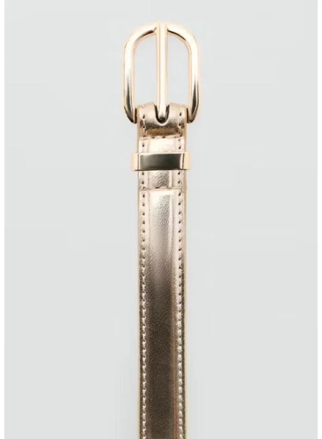 MANGO Buckle Metallic Belt